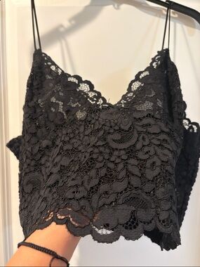 Express Black Lace Crop Bralette